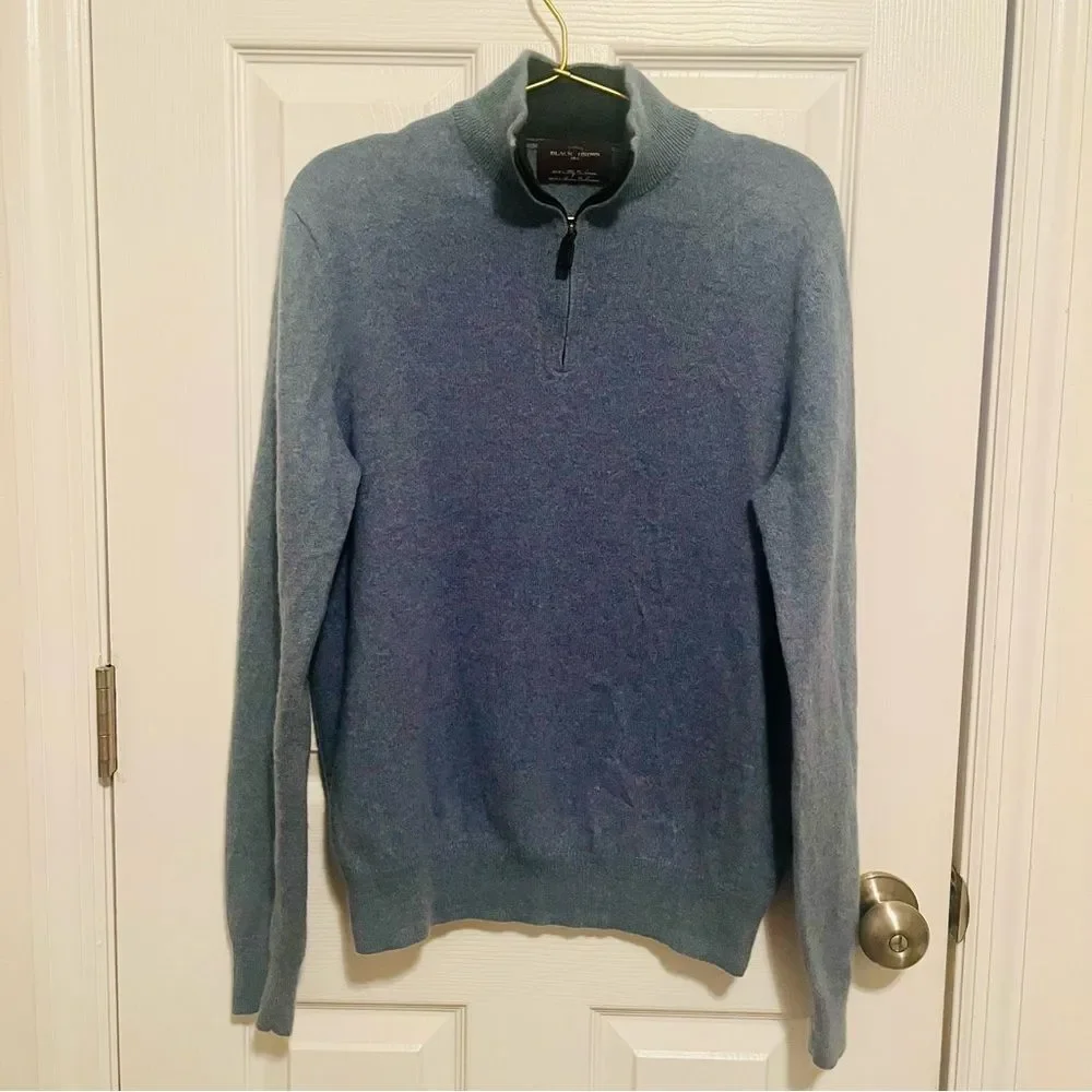Black Brown 1826 Cashmere Quarter- Zip Sweater NWOT